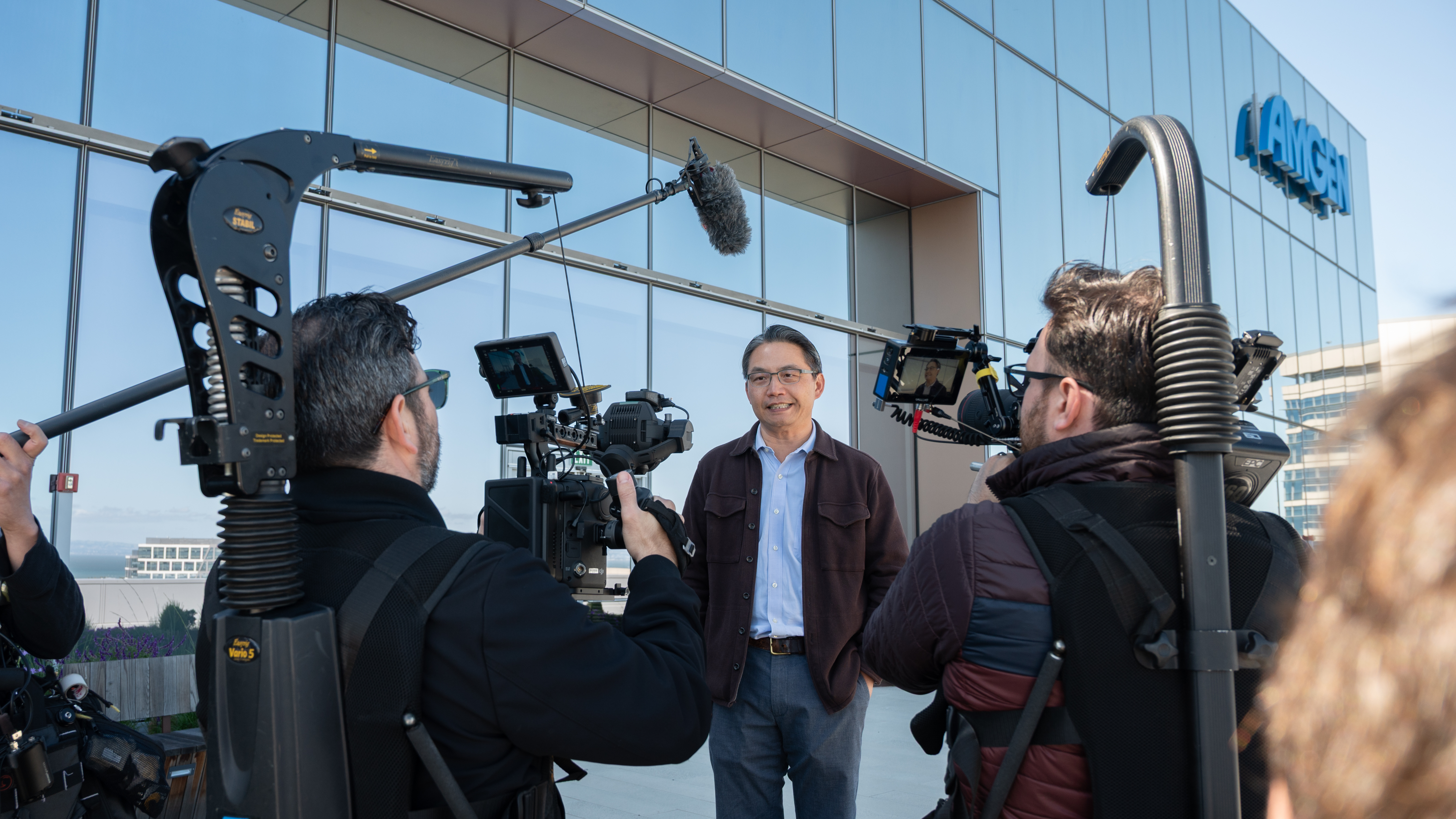 Behind-the-scenes production photo for the DNA Day social activation case study.