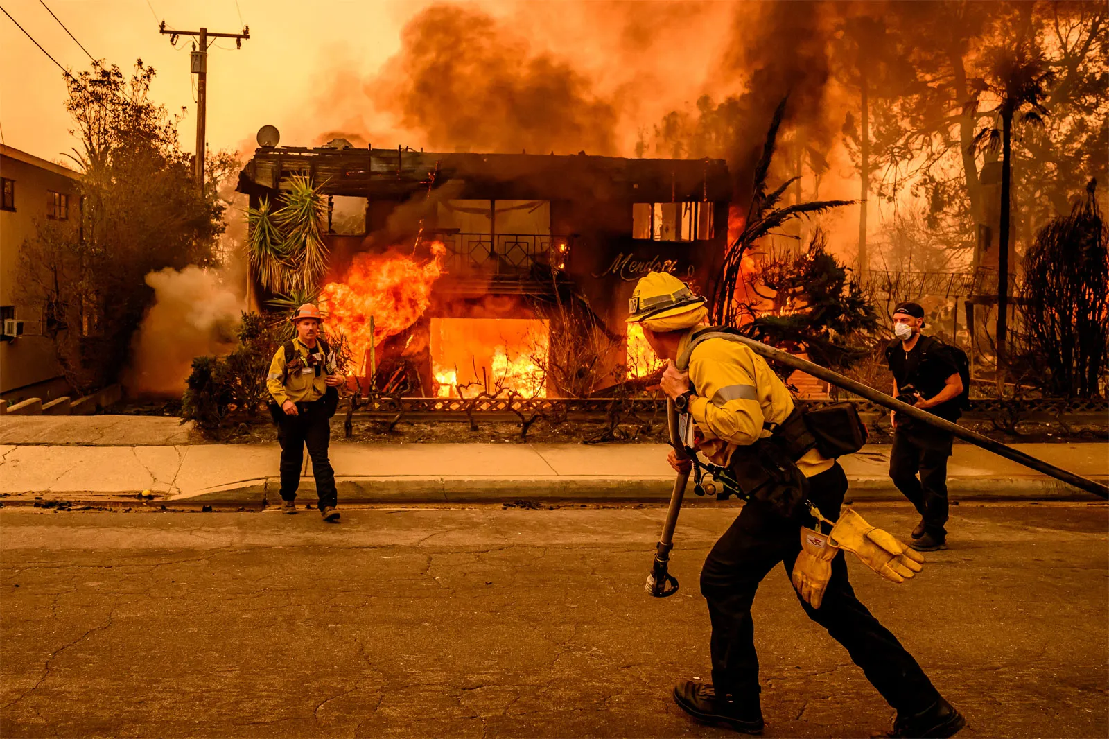 Southern California wildfire response visual.